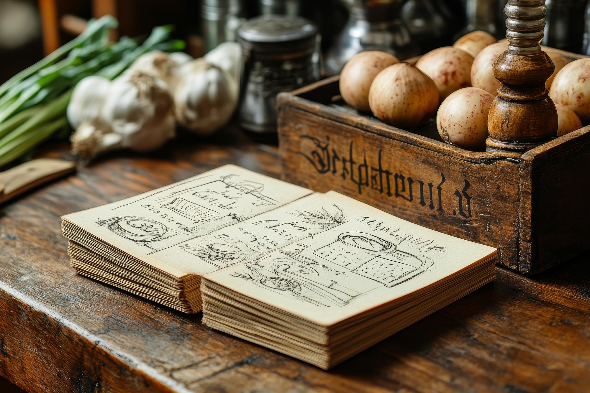 Zestaw degustacyjny i notatki menu